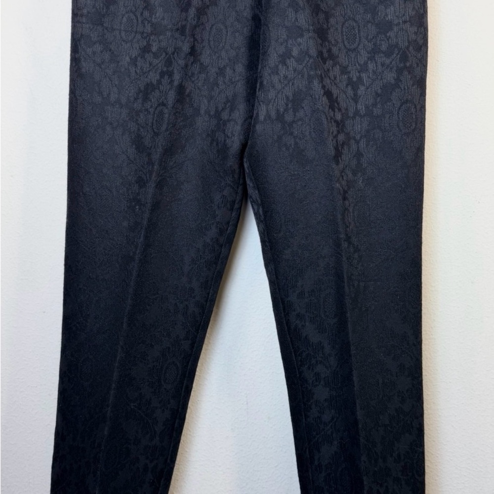 Harold's Classic Black Trousers women's 6 small vintage jacquard textured